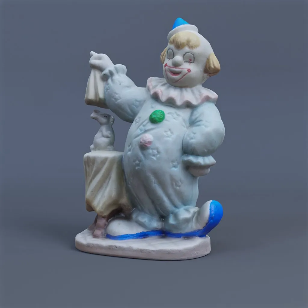 scansione 3D di una statuina clown con retopologia della mesh